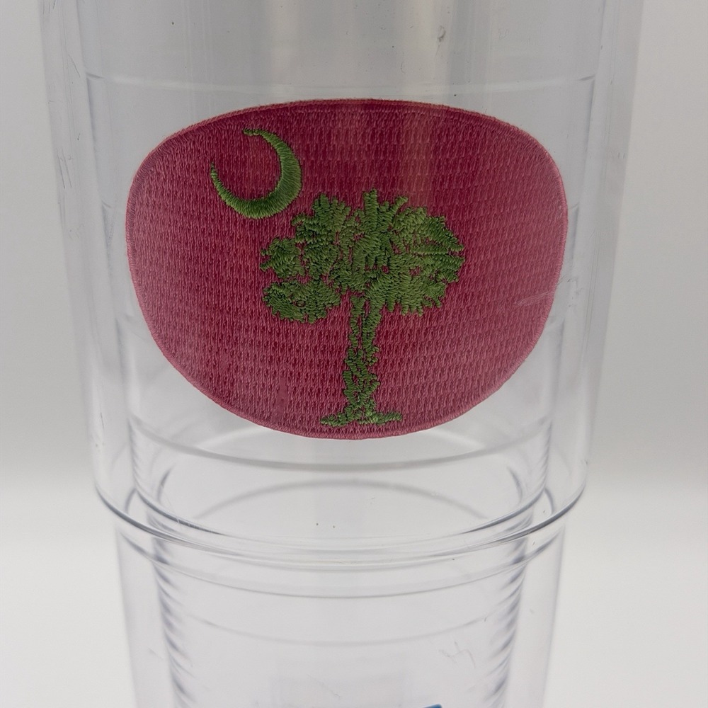 Tervis 24oz Tumbler South Carolina Palmetto Moon Flag‎ Pink Emblem Green Lid New
